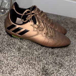 Adidas Metallic Gold and Black Cleats